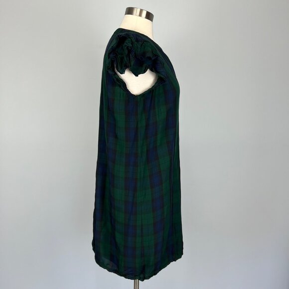 Vineyard Vines Womens Blackwatch Tunic Dress Green Plaid Flutter Sleeve size M - Picture 6 of 13